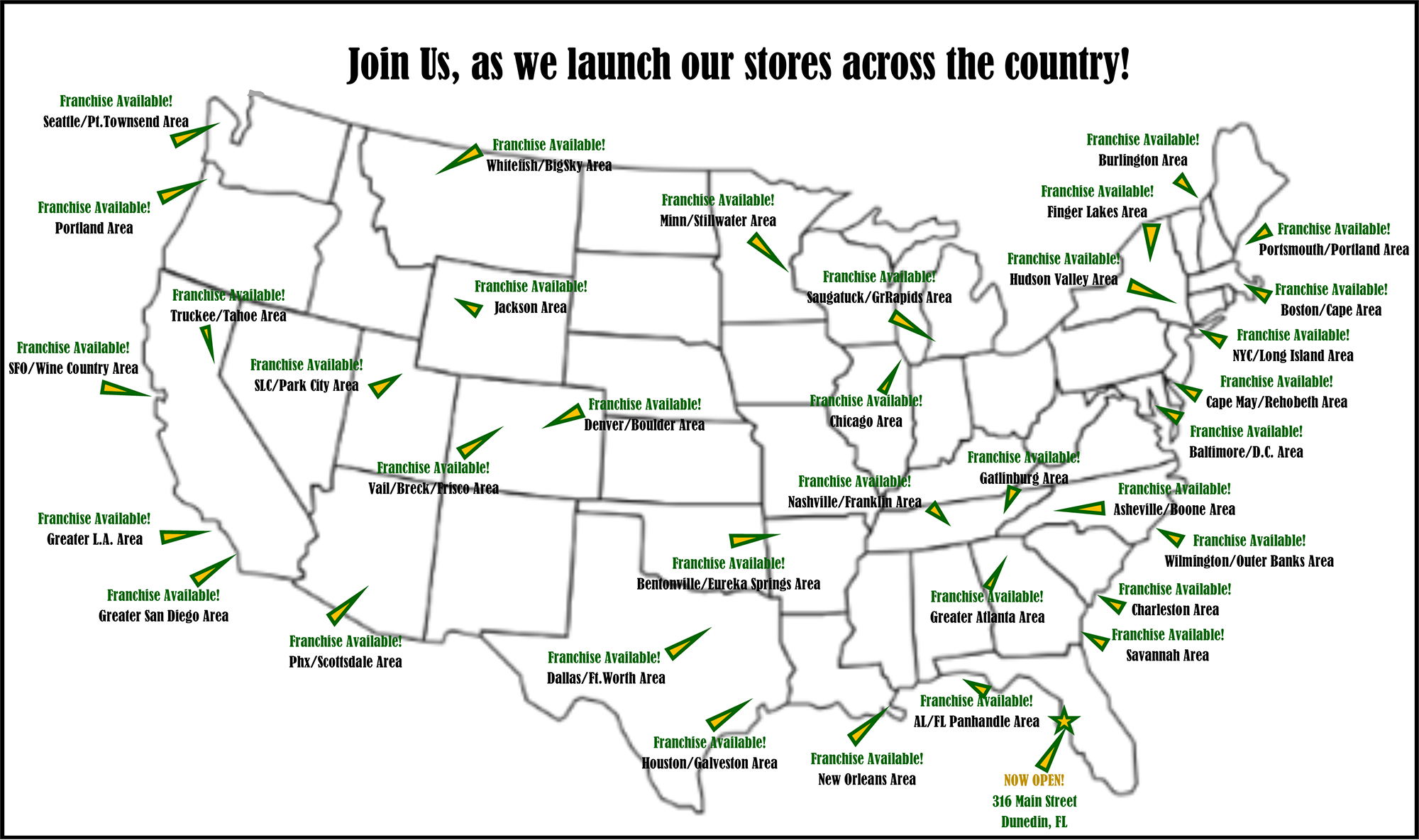 Harley's Popcorn Franchises Map